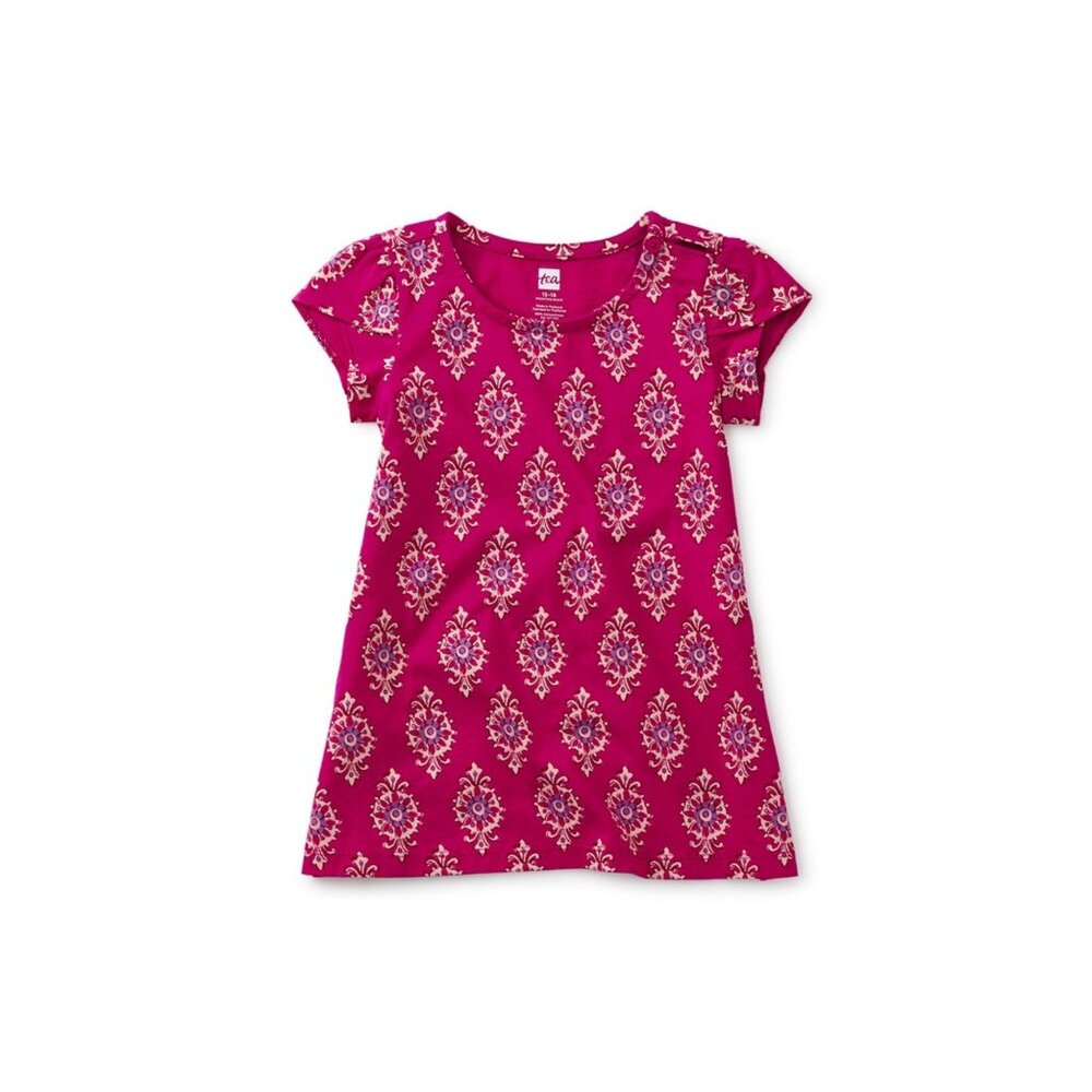 NWT Tea Collection Petal Sleeve Baby Dress Indian Wood Block Size 2T